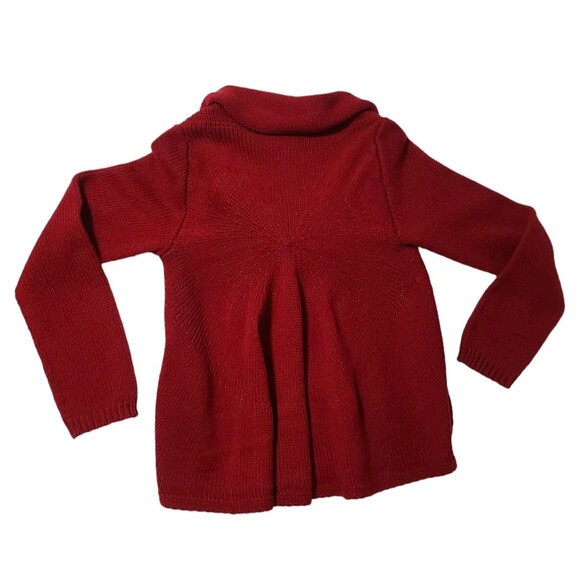 JJill Open Front Cardigan Sweater Women's XS Red Wool Blend Waterfall - Picture 4 of 10